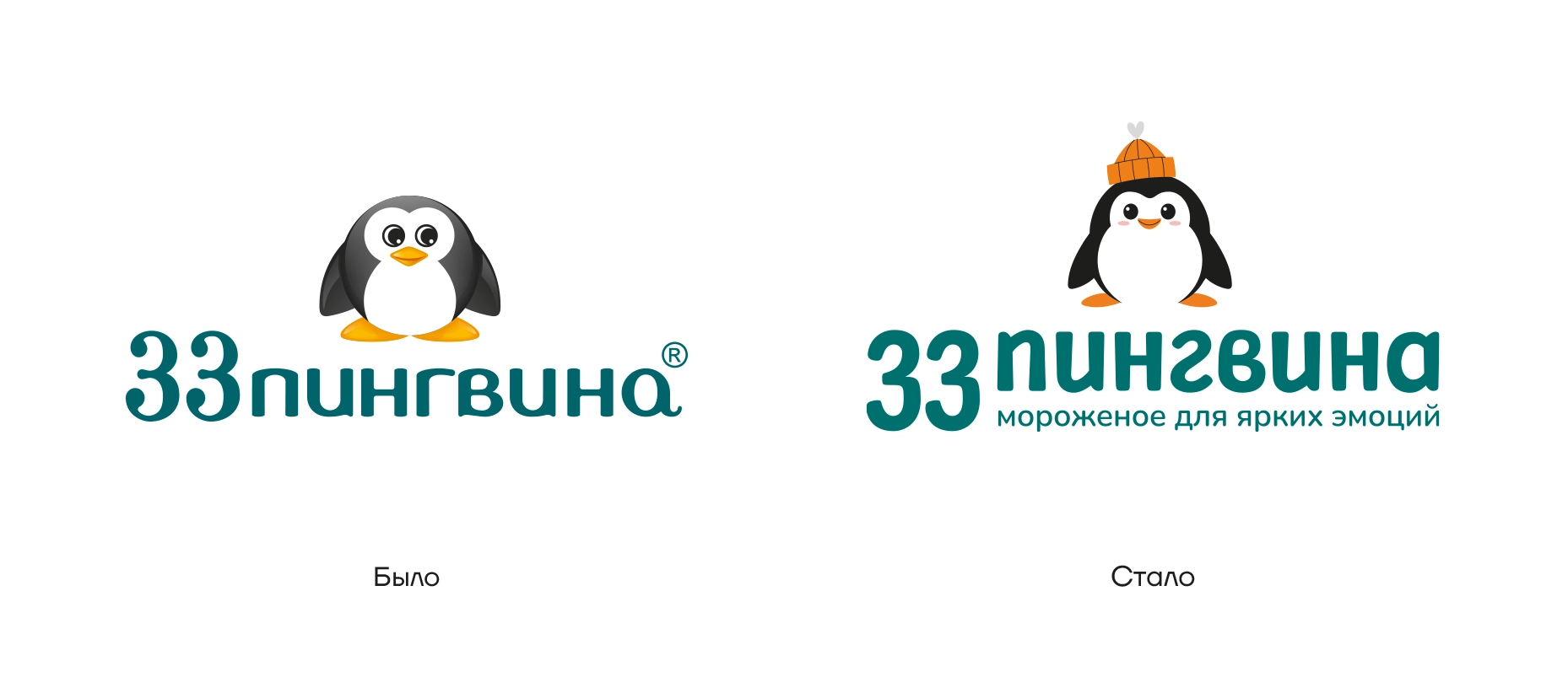 комплексный ребрендинг бренда мороженого «33 пингвина»