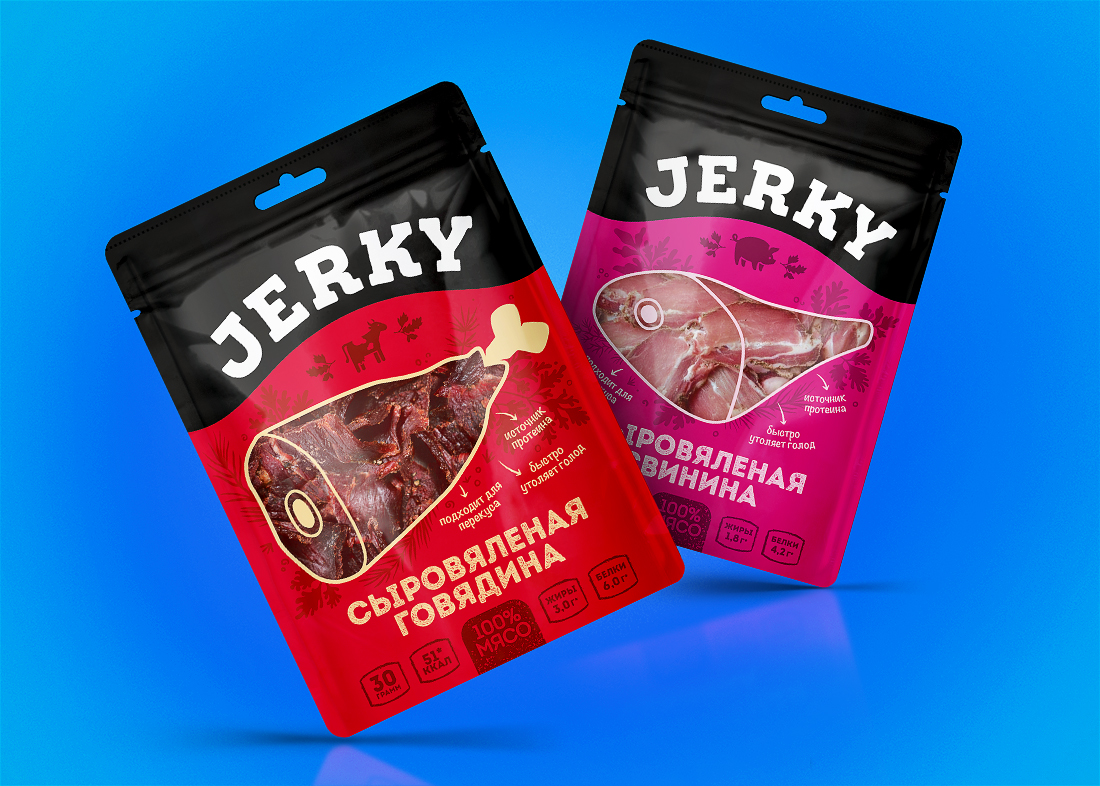 Упаковка для мясных снеков Jerky— A.STUDIO