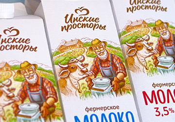 «Инские просторы» — упаковка молока от новосибирских фермеров